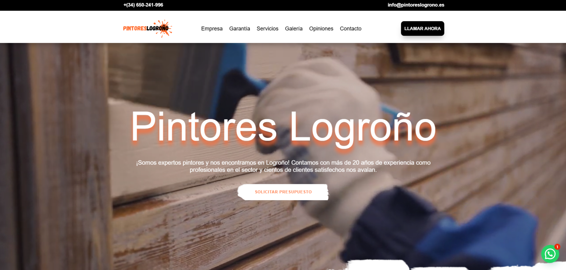 Diseño web Pintores Logroño en Almonte — proyecto Webzalia